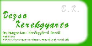 dezso kerekgyarto business card