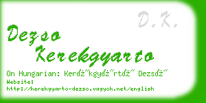 dezso kerekgyarto business card